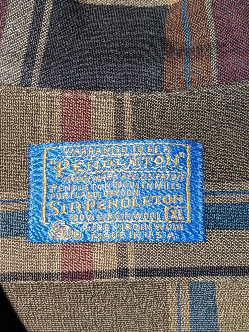 Pendleton Sir Pendleyon Line Multicolor Plaid Button-Down Wool shirt Men's XL - Picture 3 of 7